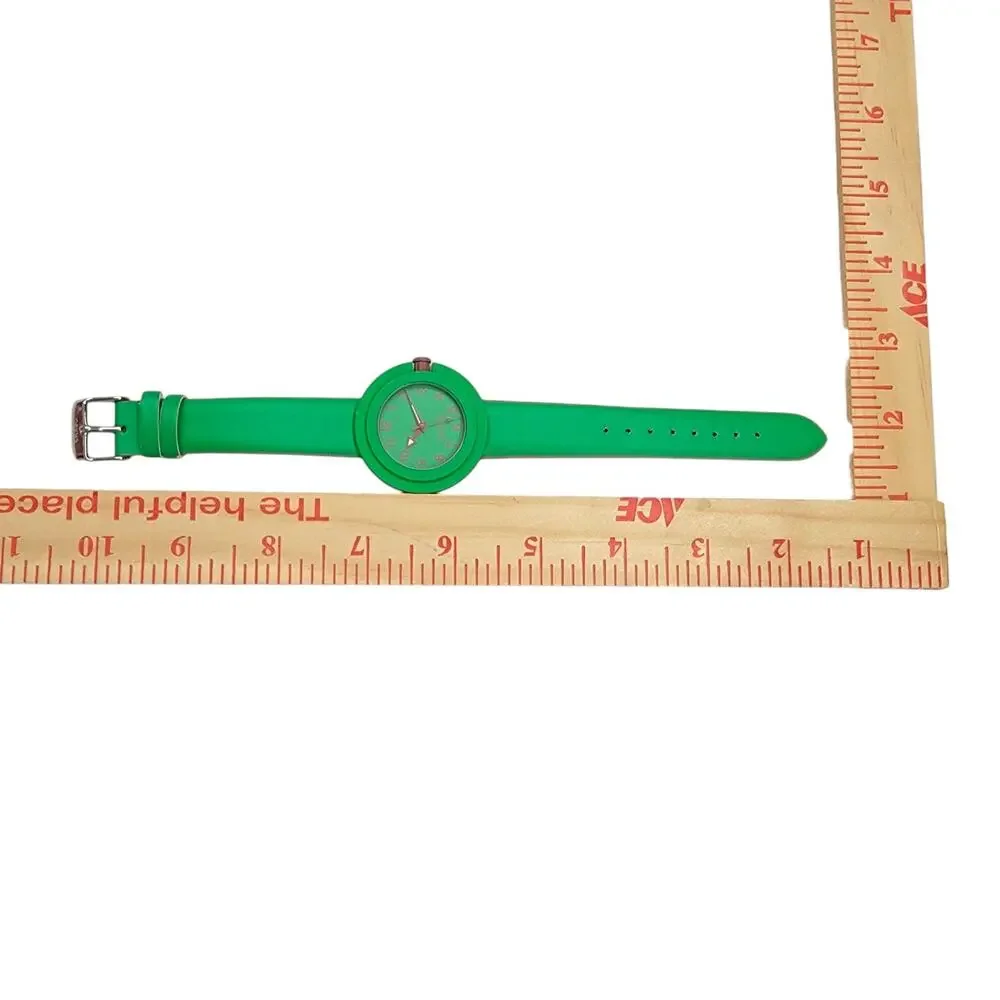 Crayo Crazy For Color Green Brown Analog Quartz Watch Silicone Band Battery